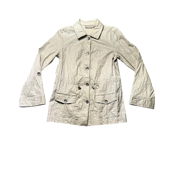 Chico's Jackets & Blazers - Chico's Beige Utility Jacket with Button Details